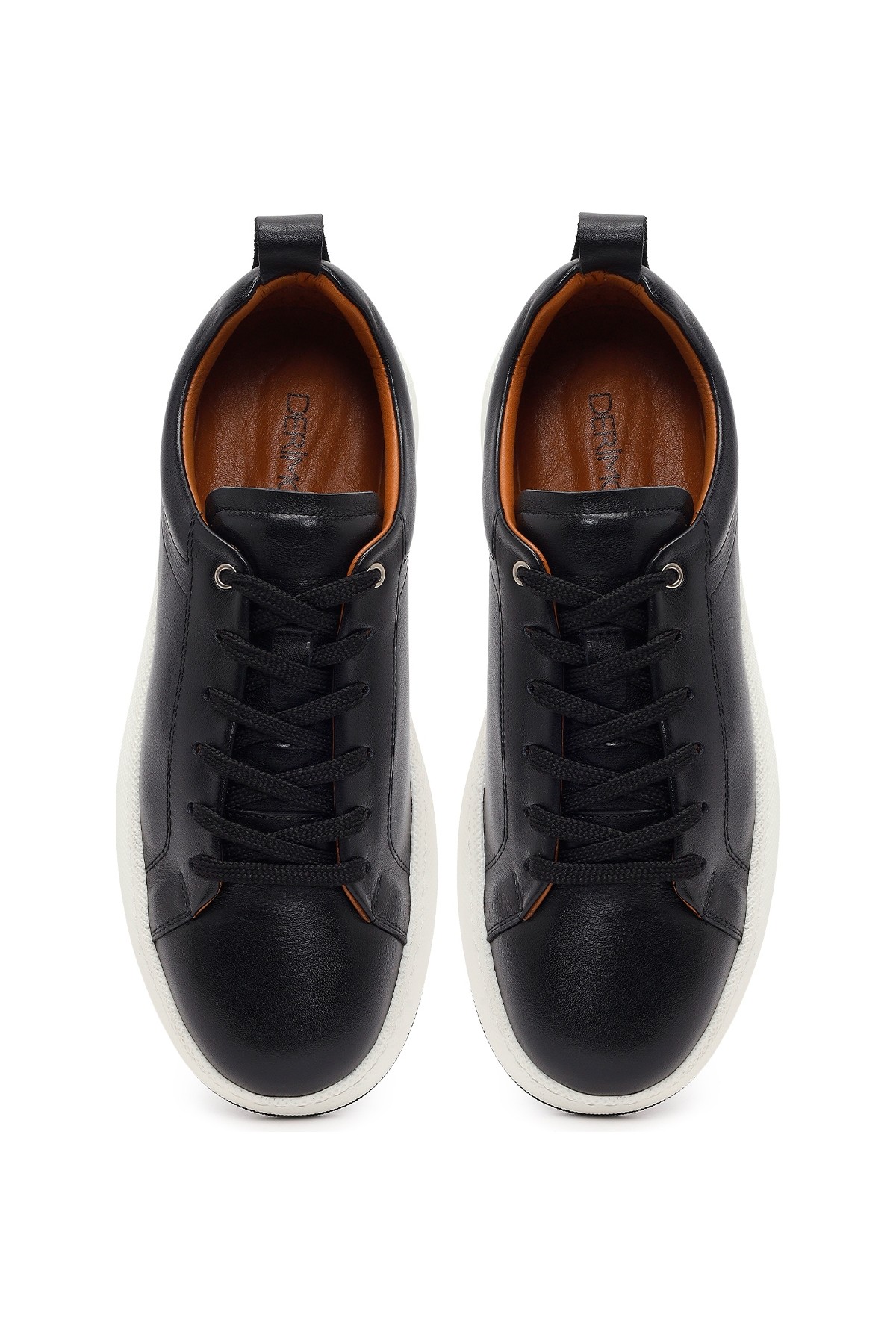Derimod Erkek Siyah Bağcıklı Kalın Tabanlı Deri Sneaker 26SFD765318 görsel 4