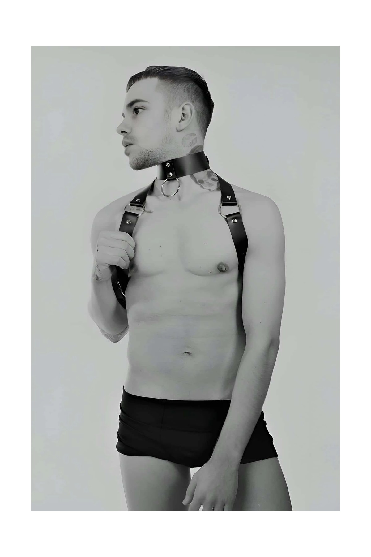 MTM My The Mall Giyim Tasmalı Seksi Deri Erkek Harness - BRFM35 görsel 4
