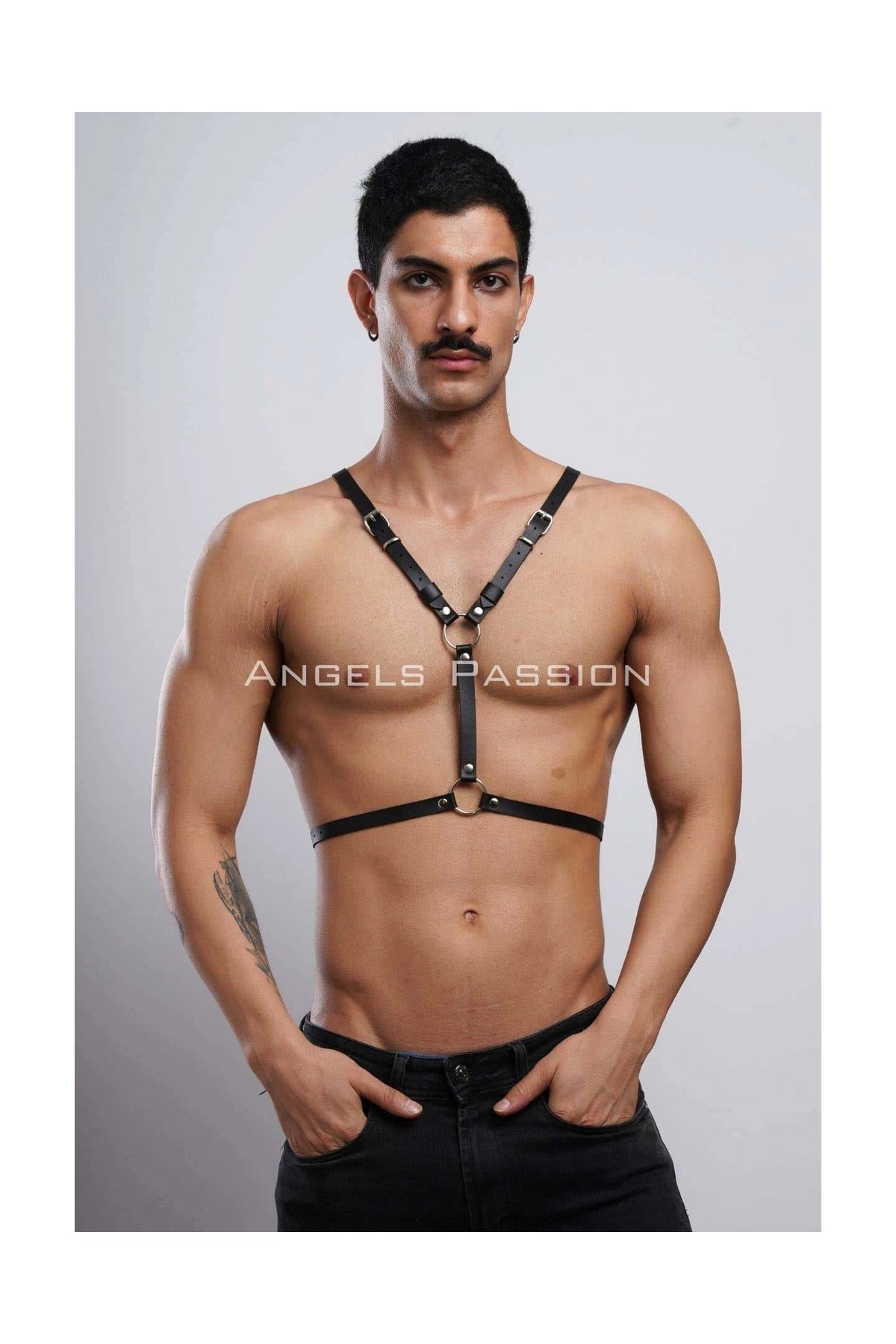 MTM My The Mall Giyim Kanatlı Erkek Harness, Erkek Göğüs Harness ve Kanat Detay, Deri Kanatlı Harness - BRFM150 görsel 3