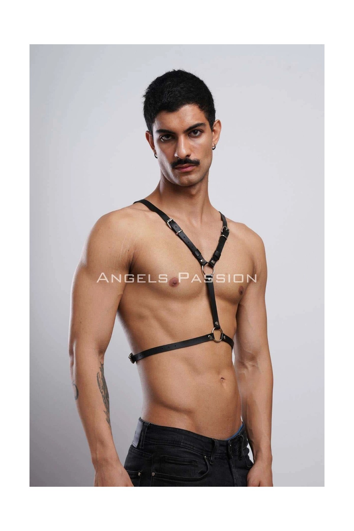 MTM My The Mall Giyim Kanatlı Erkek Harness, Erkek Göğüs Harness ve Kanat Detay, Deri Kanatlı Harness - BRFM150 görsel 4