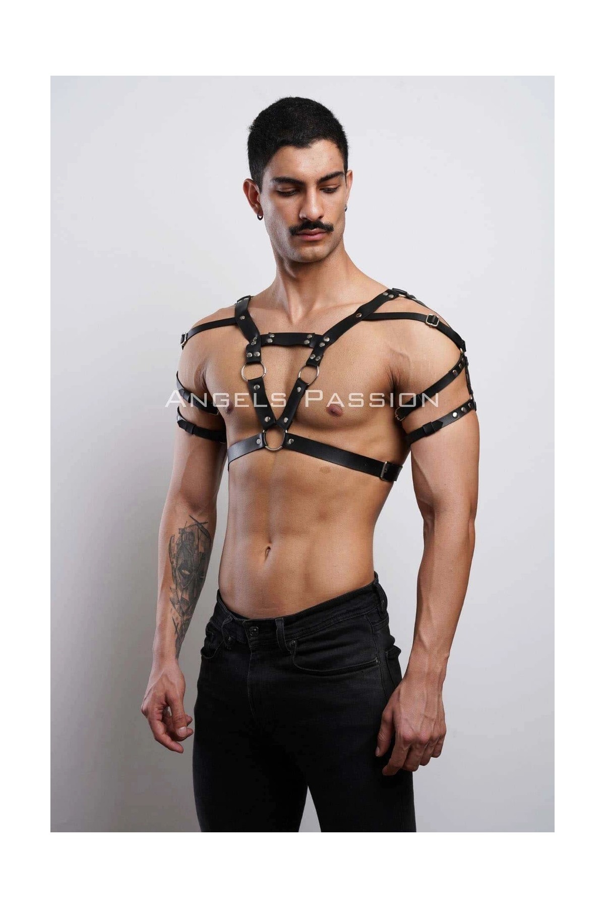 MTM My The Mall Giyim Erkek Harness, Erkek Partywear, Deri Erkek Parti Elbise Aksesuarı - Brfm6 görsel 5