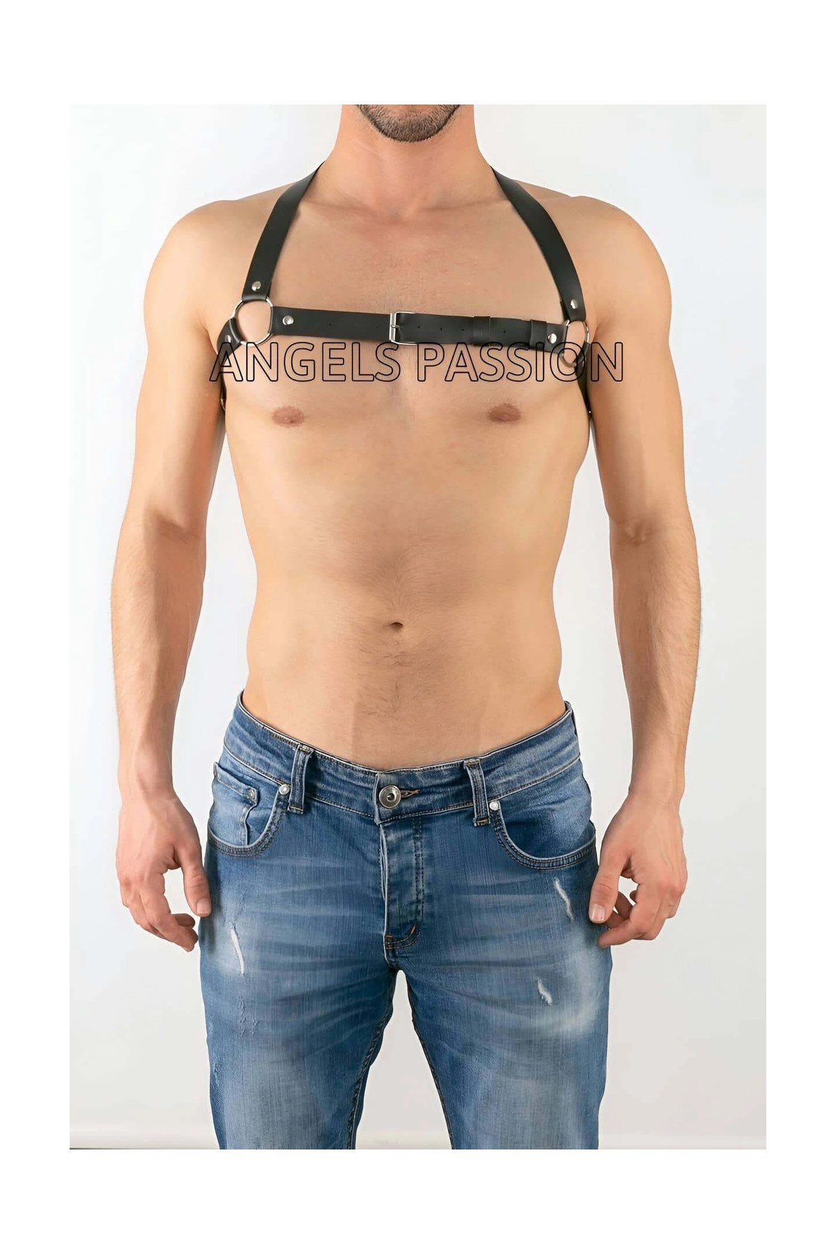 Çamaşır Kenti Erkek Deri Iç Giyim - Erkek Deri Omuz Harness - Fantazi Erkek Iç Giyim - Gay Giyim Modelleri - BRFM16
