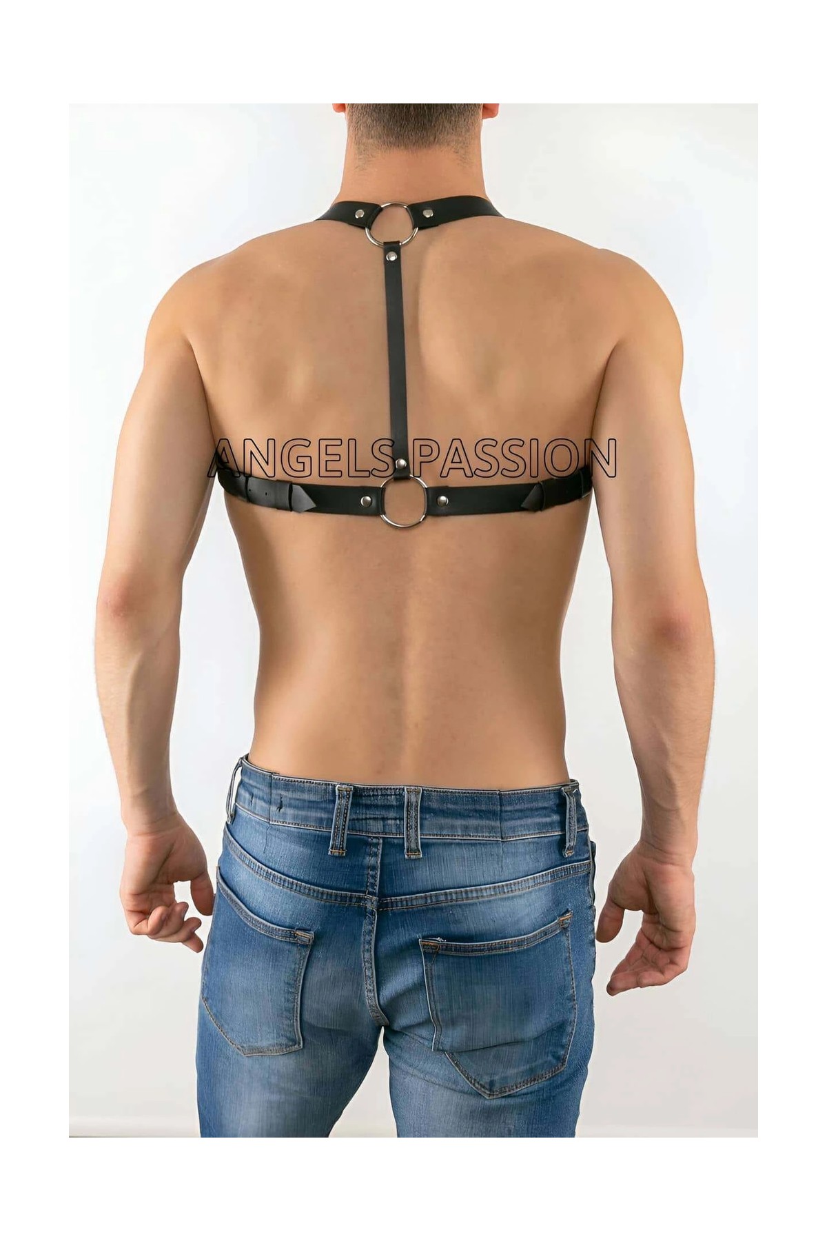Çamaşır Kenti Erkek Deri Iç Giyim - Erkek Deri Omuz Harness - Fantazi Erkek Iç Giyim - Gay Giyim Modelleri - BRFM16 görsel 4