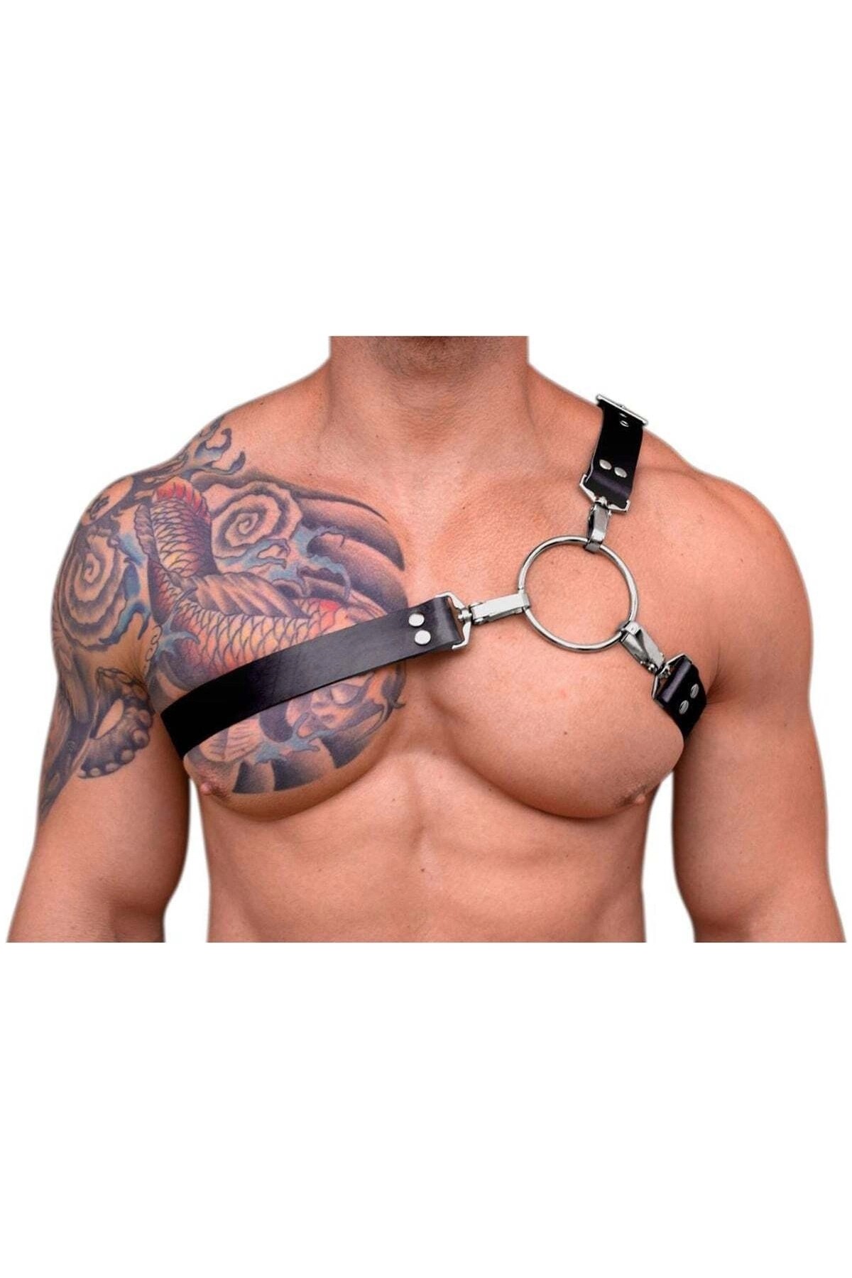 Çamaşır Kenti Erkek Tek Omuz Harness, Deri Bacak Aksesuarı, Fantazi Erkek Dış Giyim - BRFM177