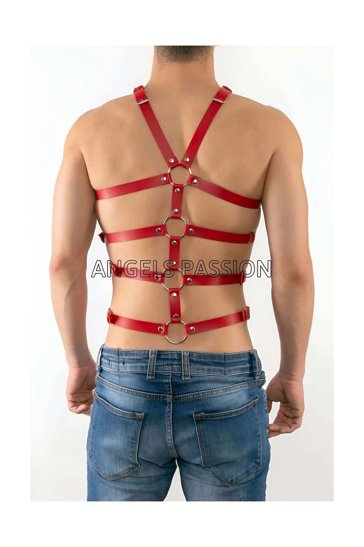 Çamaşır Kenti Seksi Erkek Body Harness, Deri Erkek Body Harness - BRFM54 görsel 5