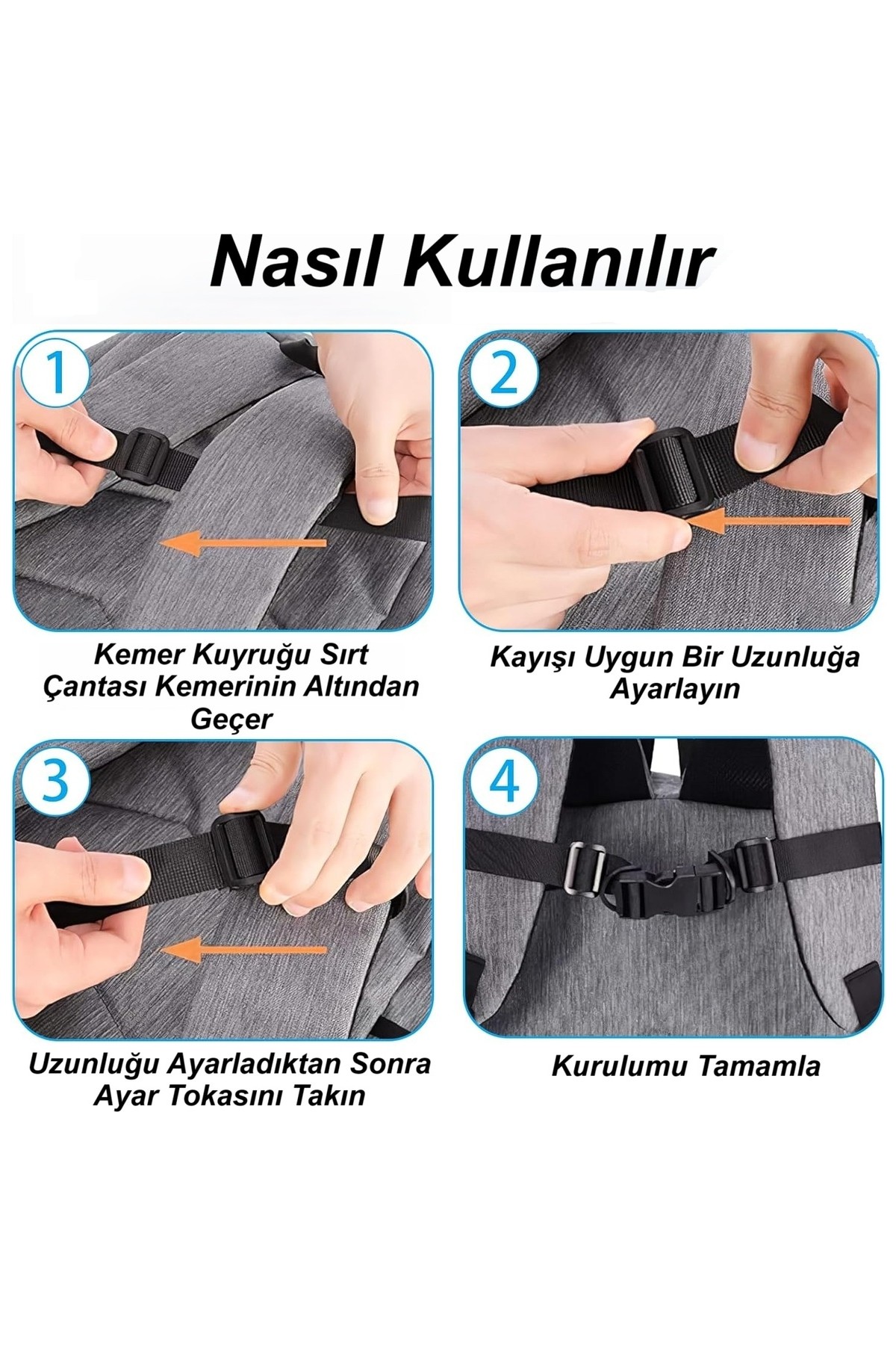 Tois Sırt Çantası Göğüs Kayışı, Okul Çantası Göğüs Kemeri, Sırt Çanta Aksesuar, Çanta Askısı görsel 7
