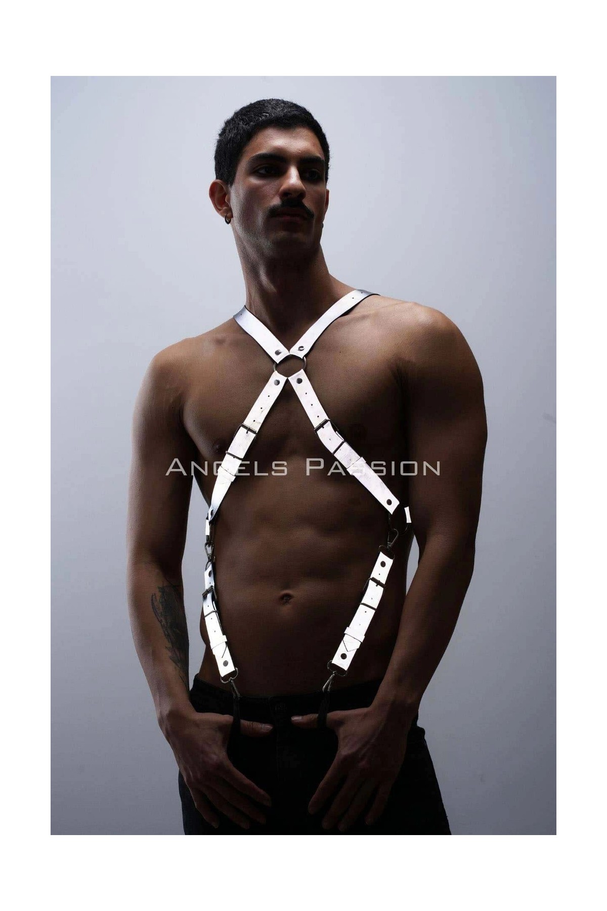 MTM My The Mall Giyim Reflektörlü (Karanlıkta Parlayan) Pantolon Askısı, Reflektörlü Clubwear, Göğüs Harness - BRFM84 görsel 2