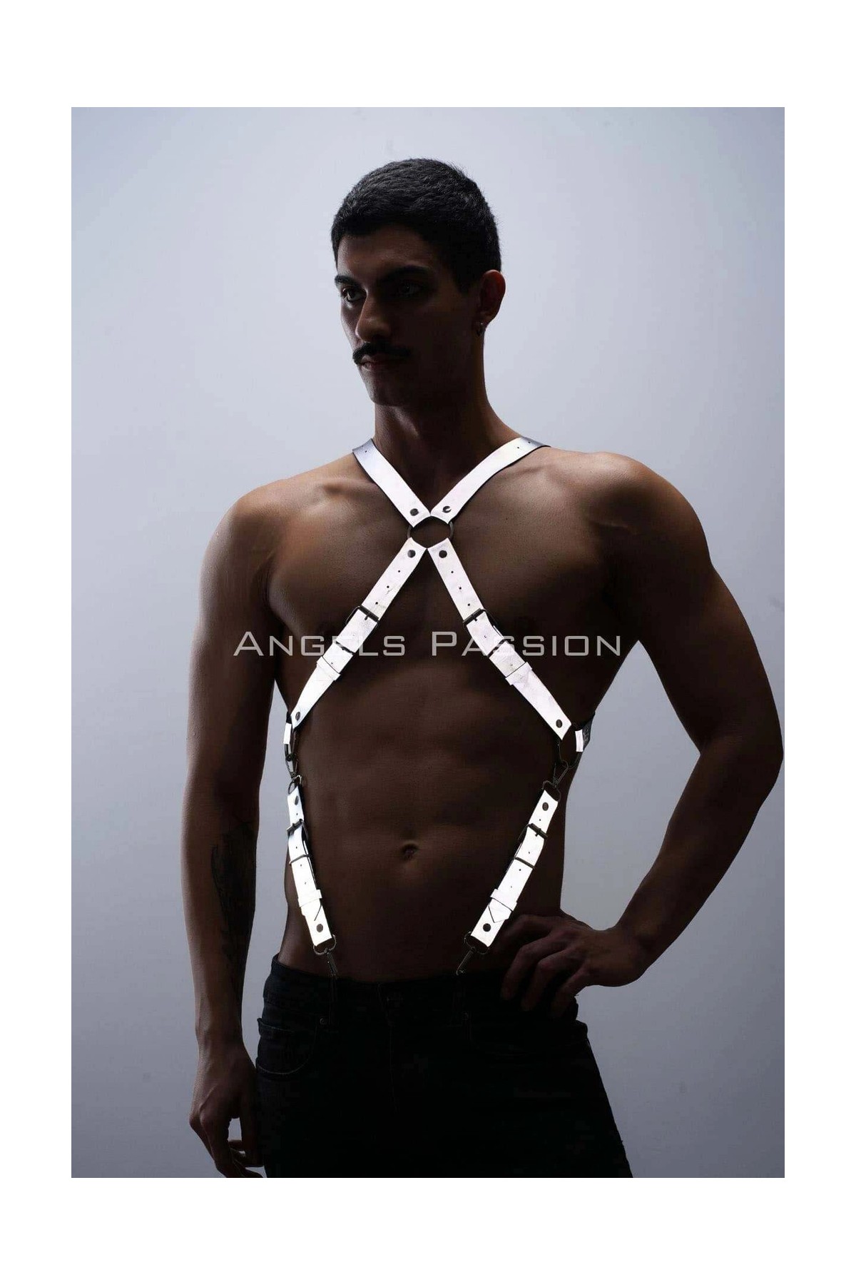 MTM My The Mall Giyim Reflektörlü (Karanlıkta Parlayan) Pantolon Askısı, Reflektörlü Clubwear, Göğüs Harness - BRFM84 görsel 4