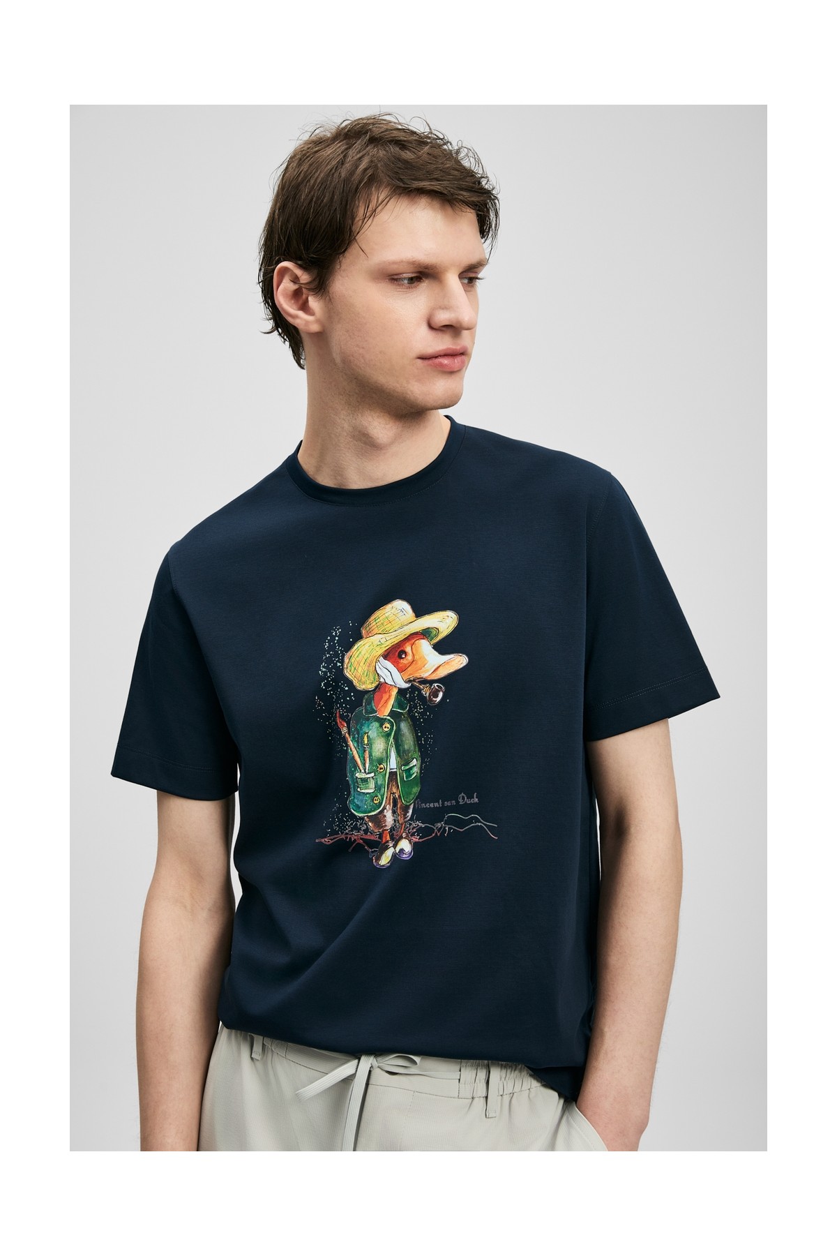 Lufian Duck Modern Grafik Tişört Siyah görsel 7