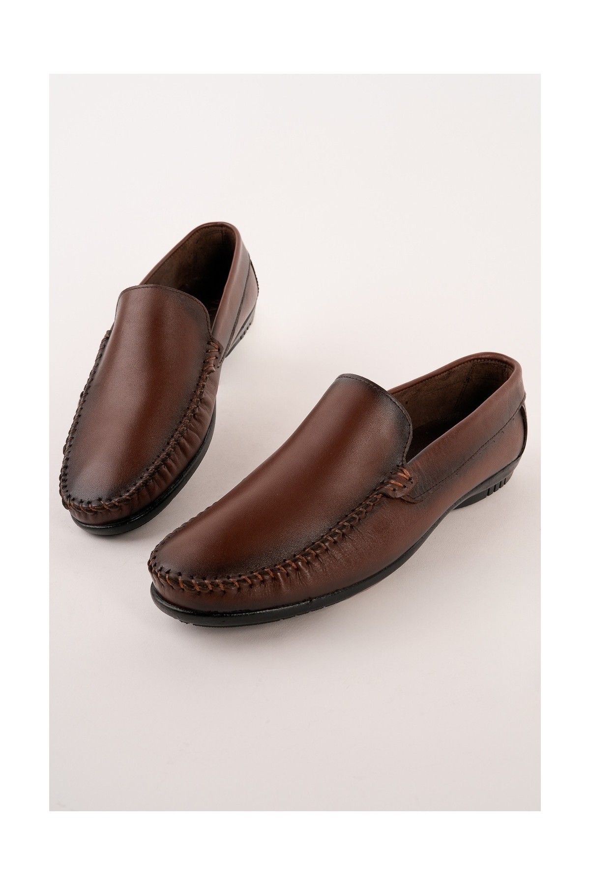 Muggo Wills Hakiki Deri Bağcıksız Erkek Günlük Klasik Loafer Ayakkabı
