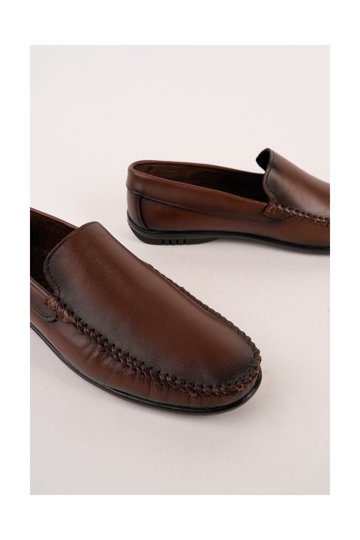 Muggo Wills Hakiki Deri Bağcıksız Erkek Günlük Klasik Loafer Ayakkabı görsel 2