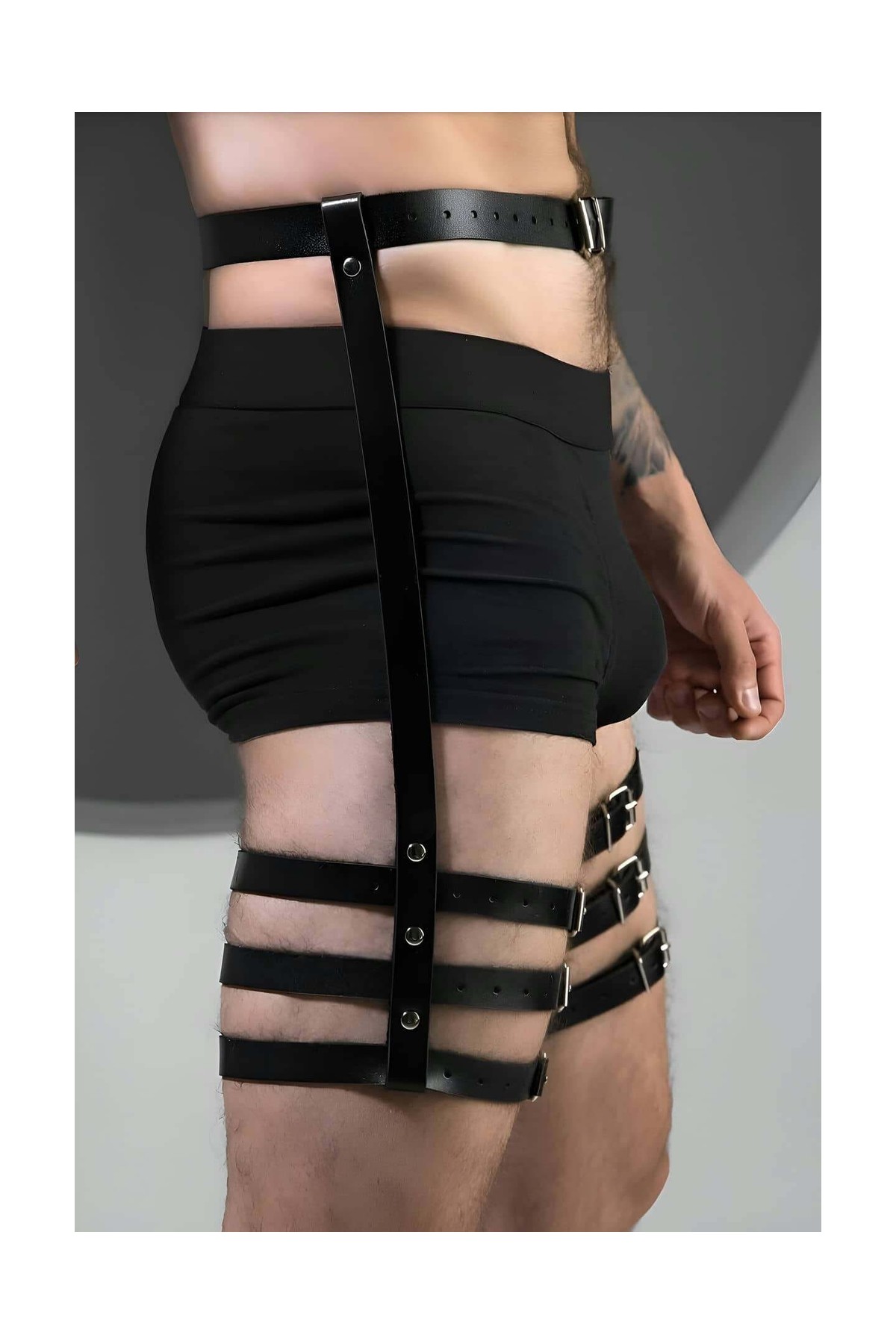 Moda Şahsenem Erkek Jartiyer Harness, Seksi Erkek Fantezi Giyim - BRFM170 görsel 4