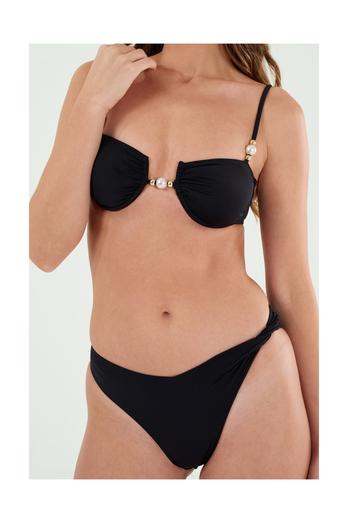 Louren B21025 Inci Detaylı Straplez Bikini Takım görsel 3