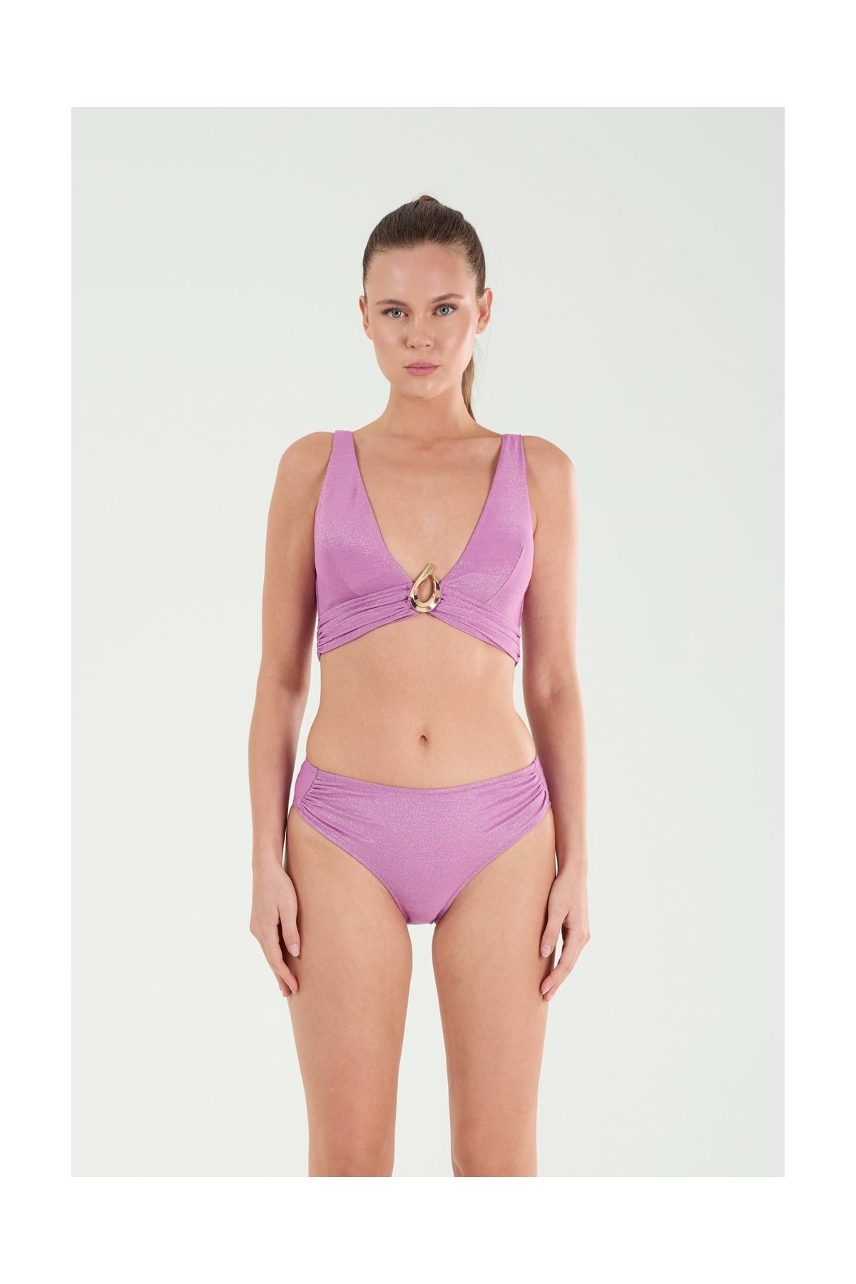 Louren B21029 Derin V Yaka Aksesuarlı Bikini Takım görsel 5