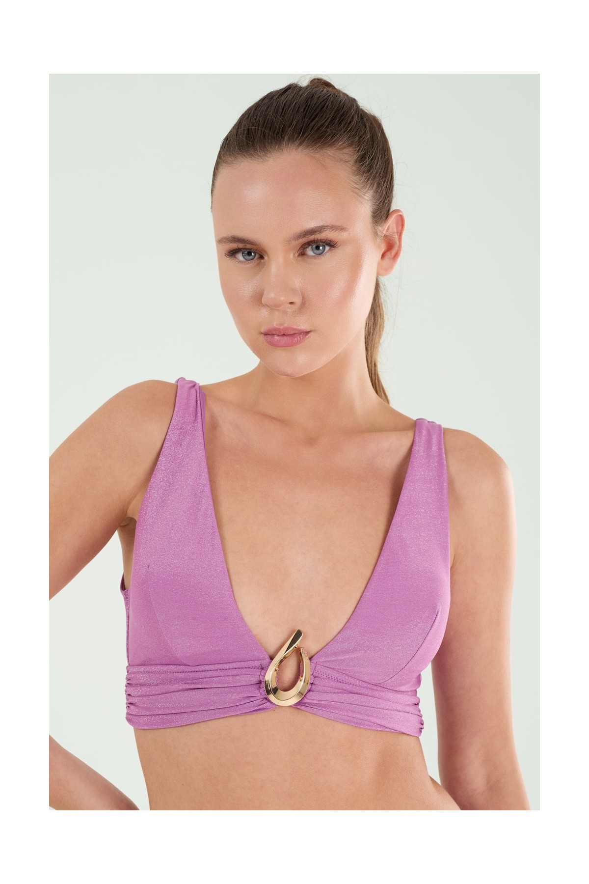 Louren B21029 Derin V Yaka Aksesuarlı Bikini Takım görsel 7