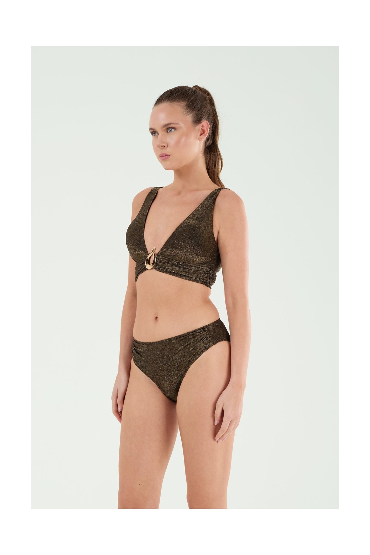 Louren B21029 Derin V Yaka Aksesuarlı Bikini Takım görsel 2