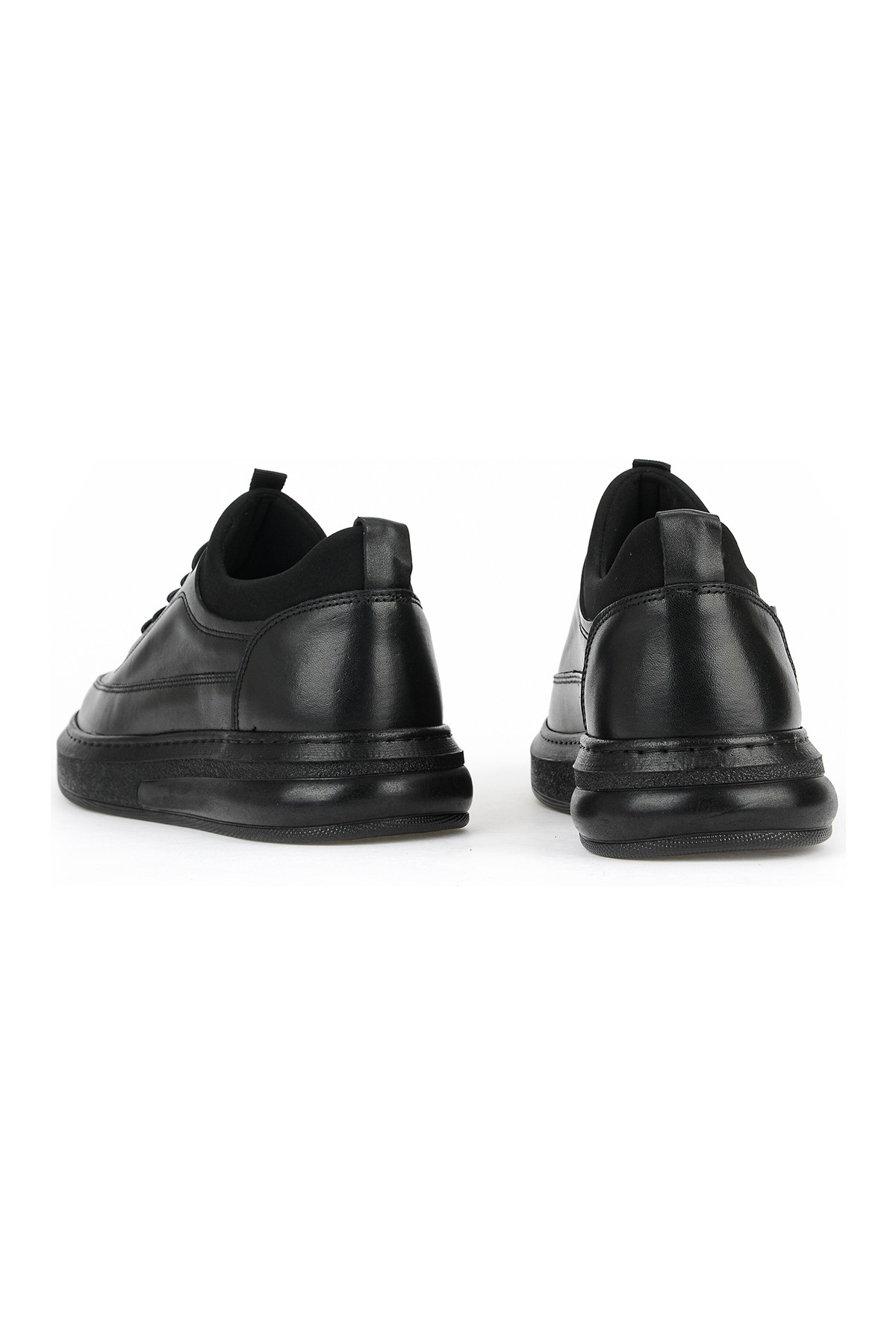 Ziya , Erkek Hakiki Deri Sneaker 163423Z88 Siyah görsel 3