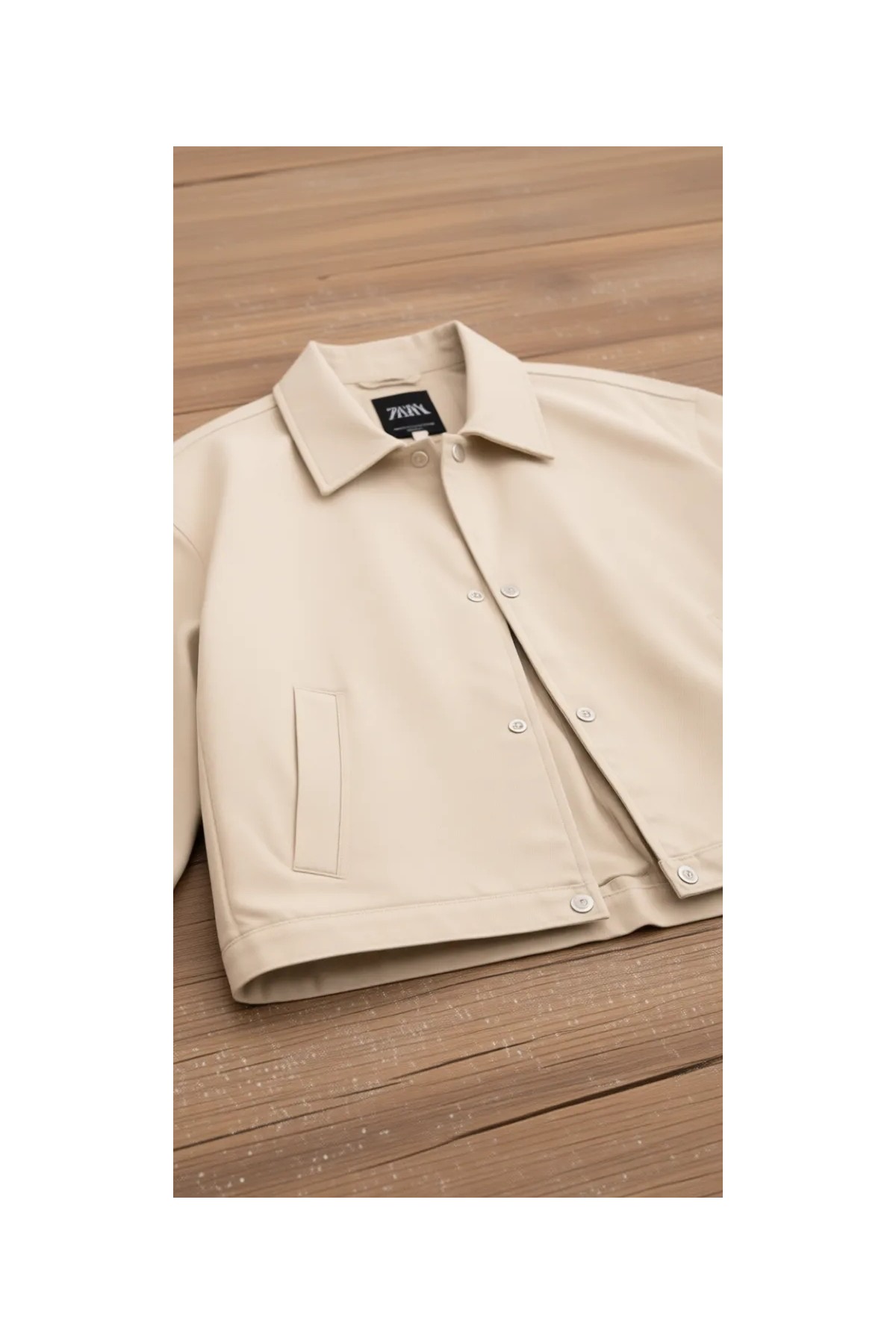 Freemen Kadın Oversize Basic Gabardin Mevsimlik Polo Yaka Ceket görsel 2