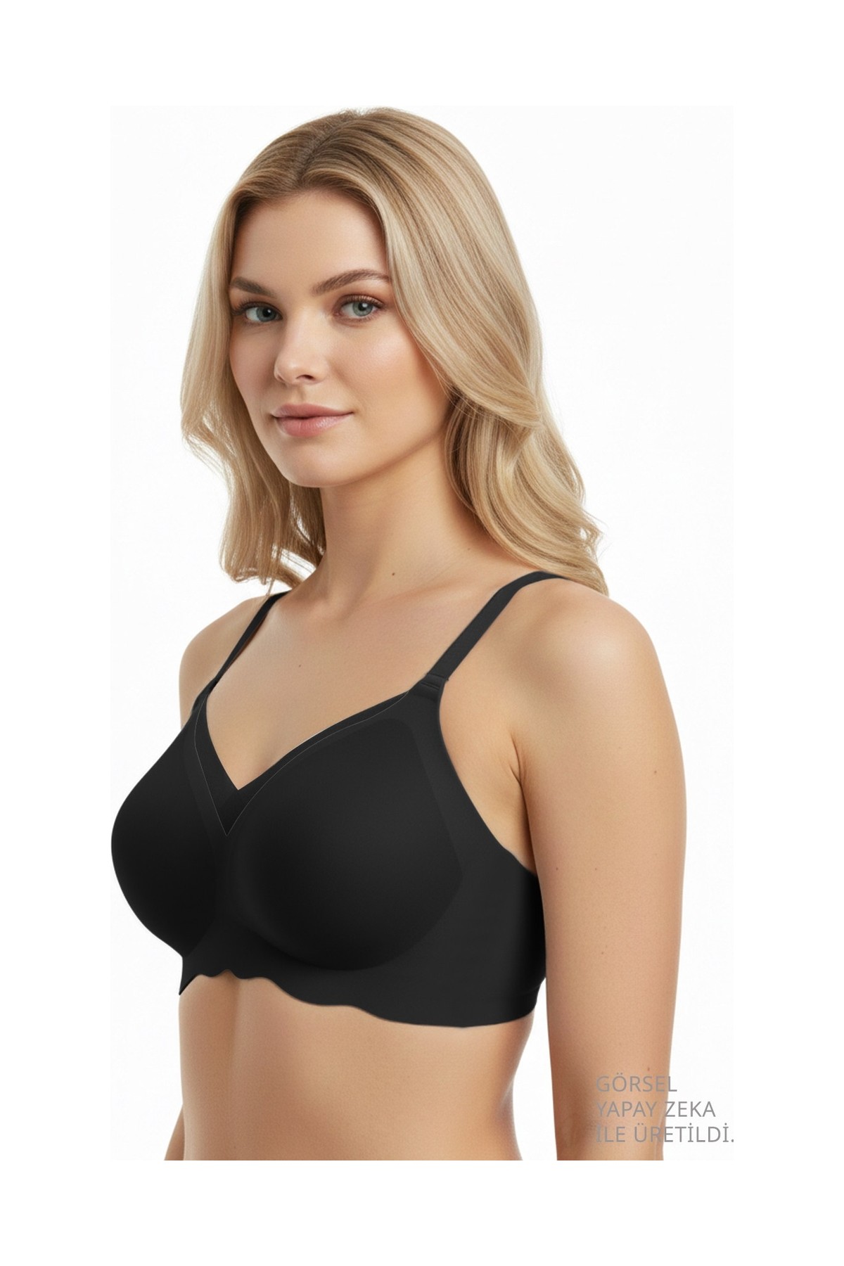Cottonhill Seamless Bra - Touch | Kahverengi Lazer Kesim Dikişsiz Tül ve Dalga Detaylı Balensiz Kadın Sütyen görsel 4