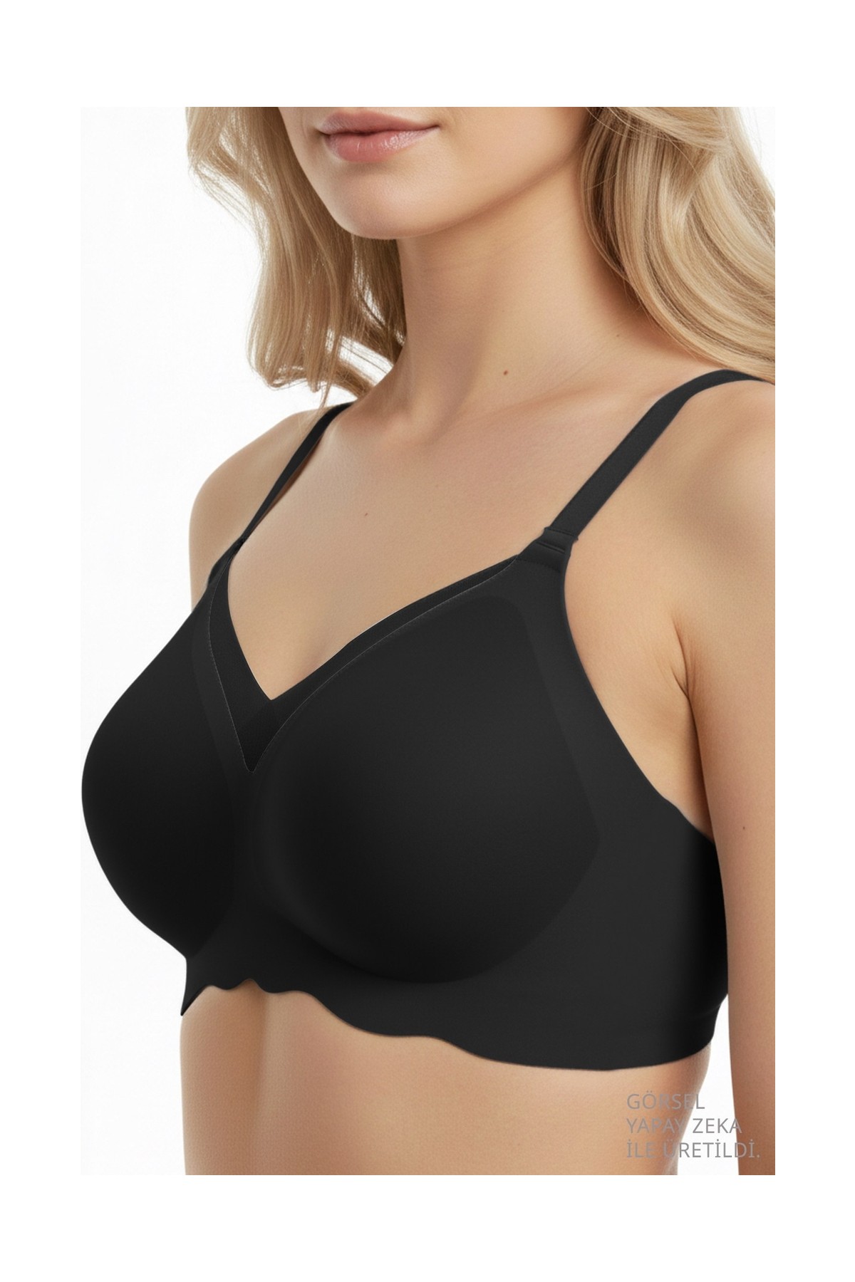 Cottonhill Seamless Bra - Touch | Kahverengi Lazer Kesim Dikişsiz Tül ve Dalga Detaylı Balensiz Kadın Sütyen görsel 5
