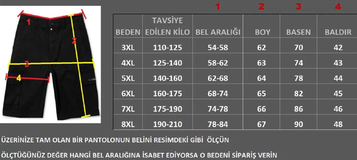 Lifeguard Büyük Beden Kargo Cepli Penye Şort görsel 8
