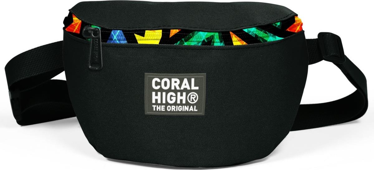 Coral High Siyah Grafiti Desenli Bel Çantası Ergonomik Tasarım 140 gram Polyester Malzeme 11541