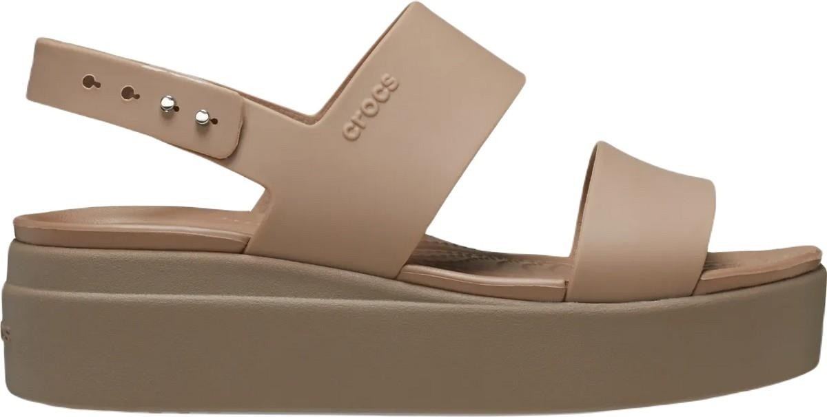 Crocs 206453 Kadın Sandalet Brooklyn Low Wedge Kahverengi Silikon/Plastik ile Konforlu Tasarım