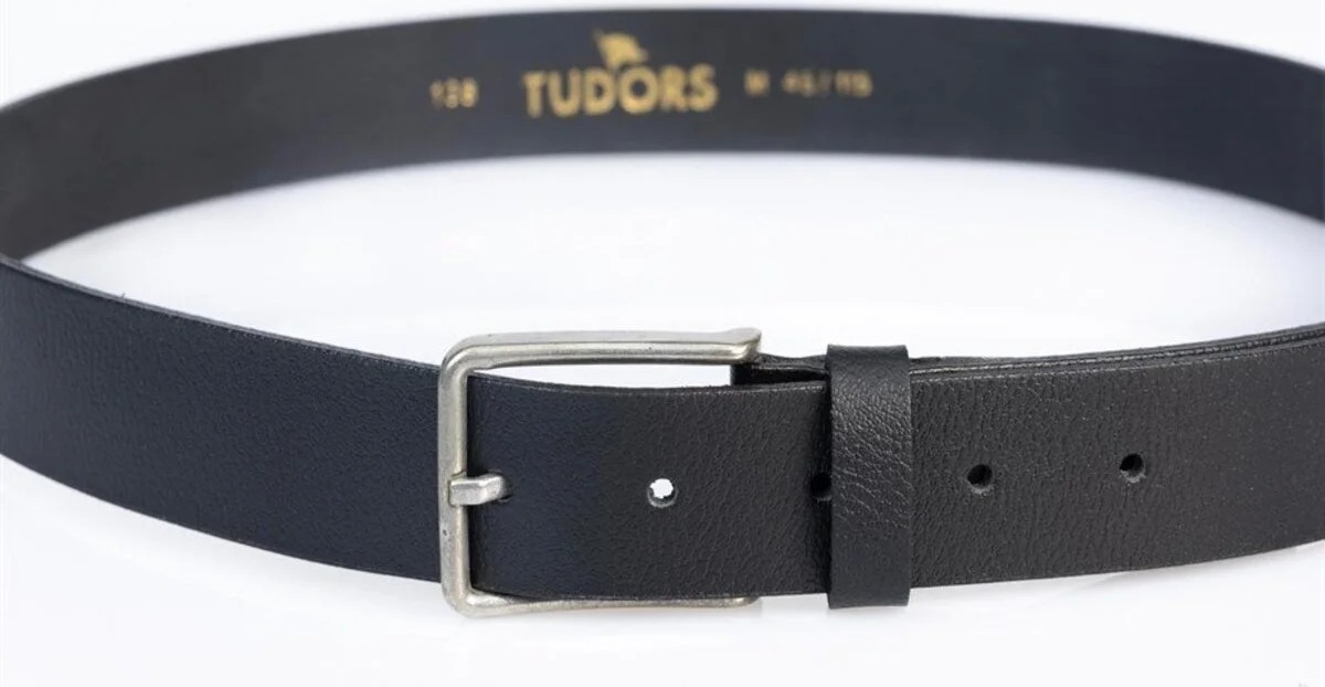 Tudors Erkek %100 Hakiki Deri 3,5 cm Klasik Siyah Kemer görsel 2