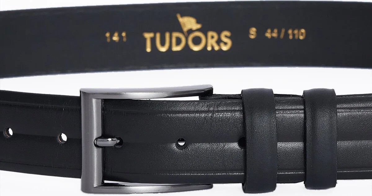 Tudors Erkek %100 Hakiki Deri 3,5 cm Klasik Siyah Kemer görsel 3