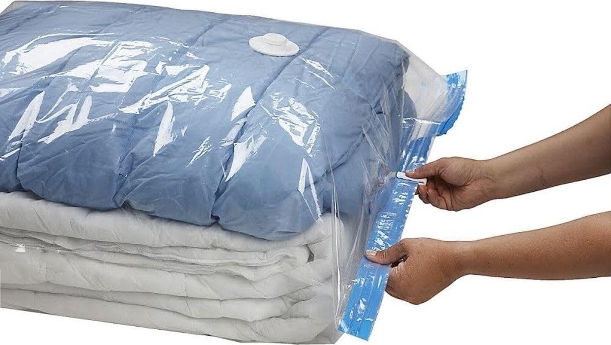 OEM Beyyine Home Yüksek Kaliteli Vakumlu Poşet(M)(2 Adet) 55 cm x 90 cm - Çevirmeli & Mavi Kapak - Vakumlu Hurç görsel 2