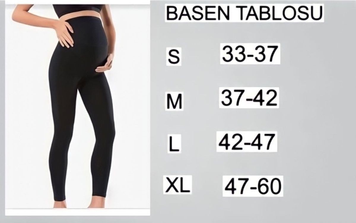 Momslab Siyah Ayarlanabilir Bel Hamile Taytı görsel 3