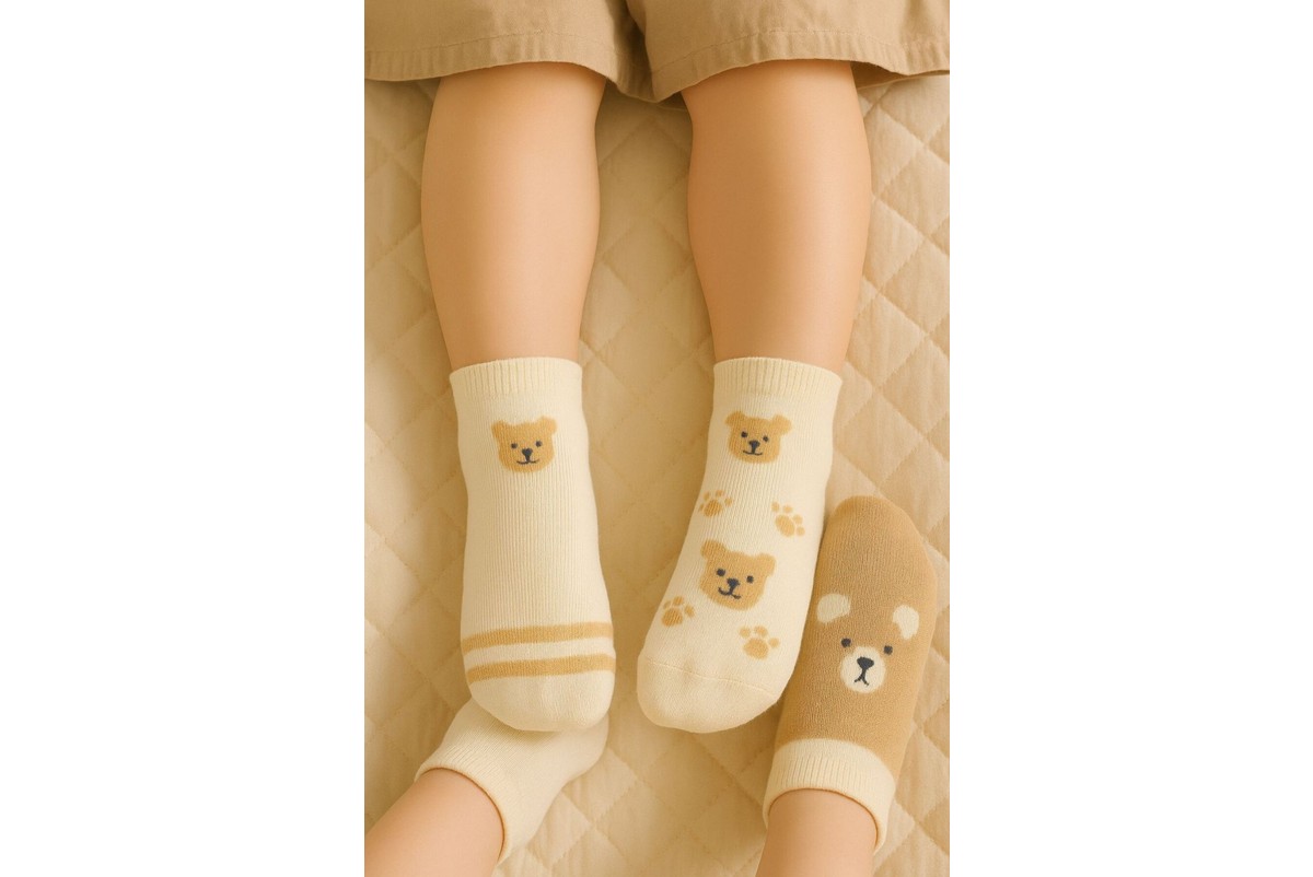 Black Arden Socks Çizgili Desenli Erkek Çocuk Patik Seti 5'li Okul Günlük Mevsimlik görsel 7
