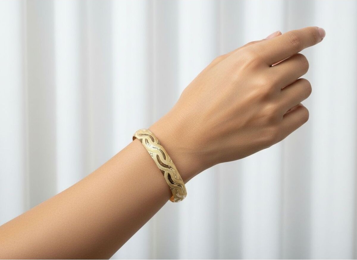 Kuyumcu Nurettin 10 gr (Gram) Kalemli Su Yolu Bilezik 22 Ayar Altın Yatırımlık Işçiliksiz