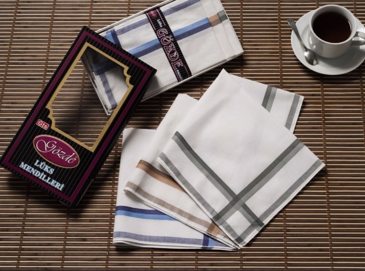 Empressco Siyah Kutulu 42X42 cm Bir Düzine (12 Adet) Mendil-Gm 04