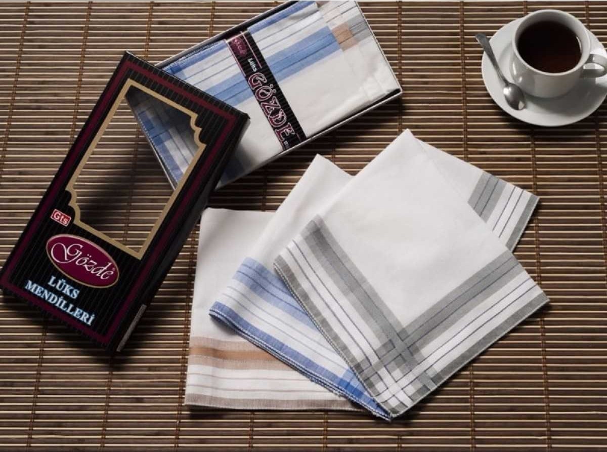 Mira Home Siyah Kutulu 42X42 Cm. Bir Düzine 12 Adet Mendil-Gm 06