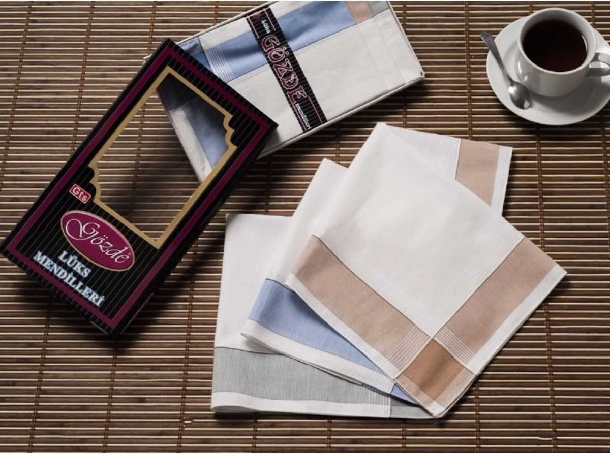 Mira Home Siyah Kutulu 42X42 cm 12 Adet Kumaş Mendil-Gm 02