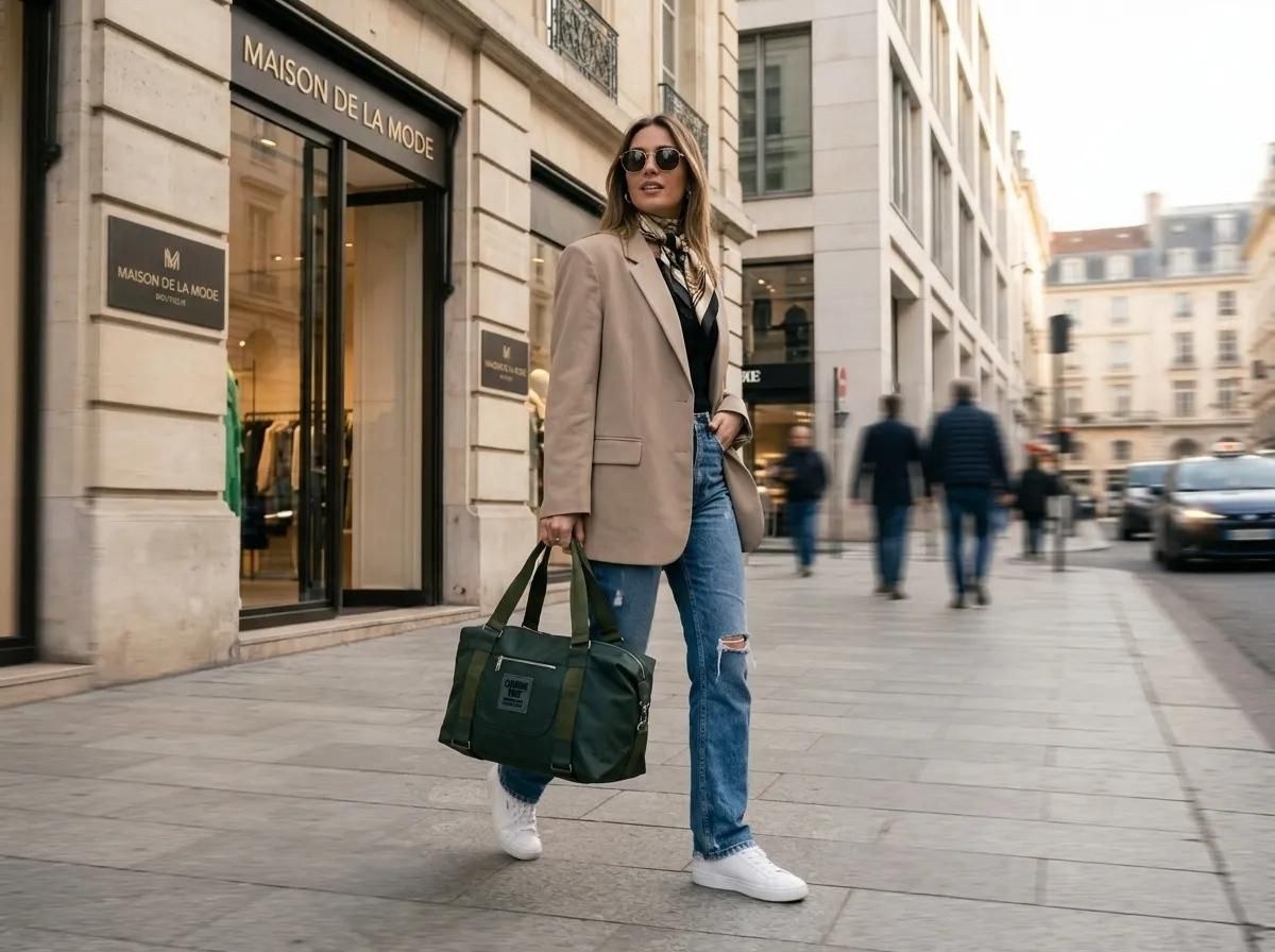 E-Woman Haki Paraşüt Kumaş Büyük Boy Omuz Çantası - Lisinya görsel 3