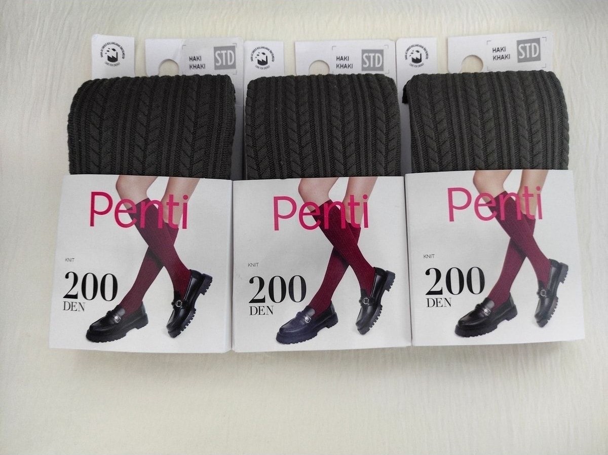 Penti Örme Pantolon Desenli Çorap 3'lü