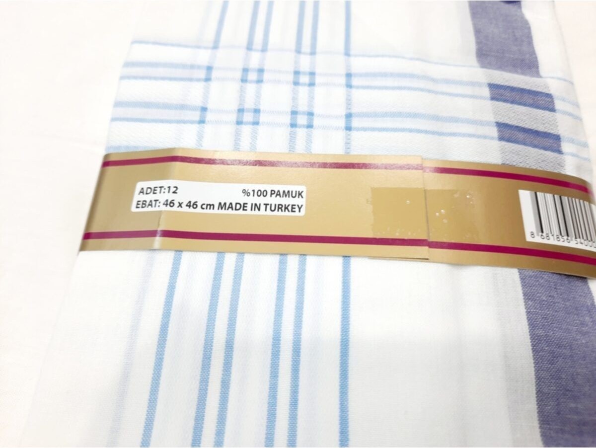 Gözde Berkaysun Tekstil'den Pamuklu 12 Adet Mendil 46X46 görsel 3