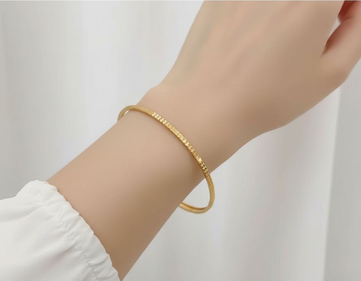 Kuyumcu Nurettin 8 gr (Gram) Nokta Desenli Ajda Bilezik 22 Ayar Altın Yatırımlık Işçiliksiz