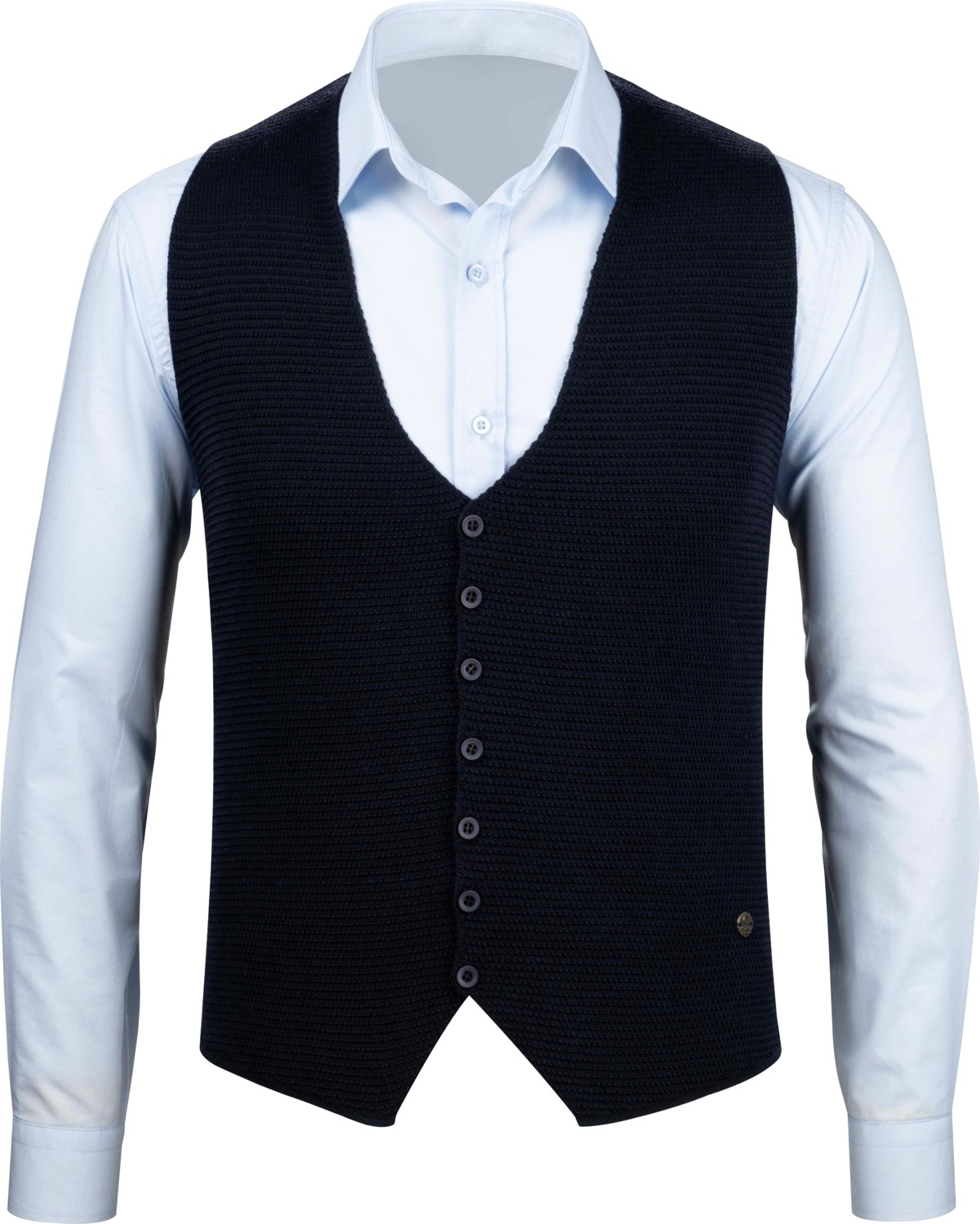 Çizgi Triko Erkek Düğmeli Spor / Klasik Triko Örme Kolsuz Taş Yelek Regular Kalıp - 4430LS