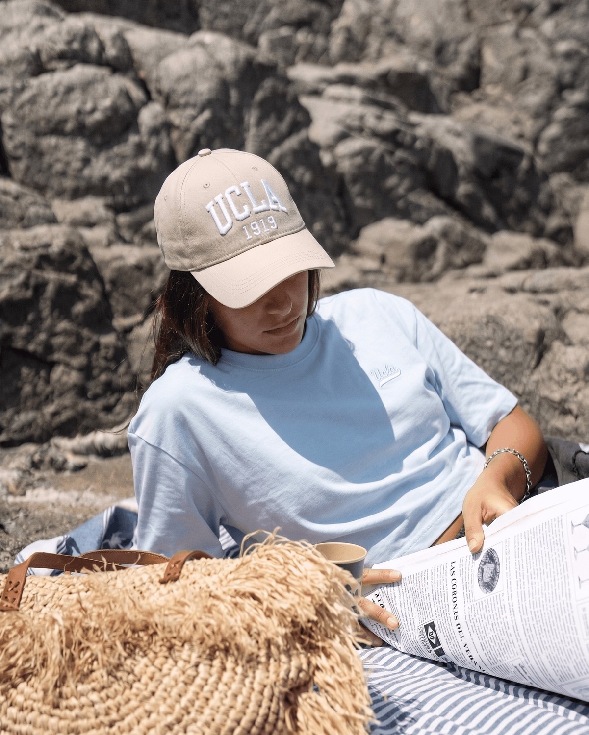 Ucla Ballard Sarı Baseball Cap Nakışlı - Unisex Şapka