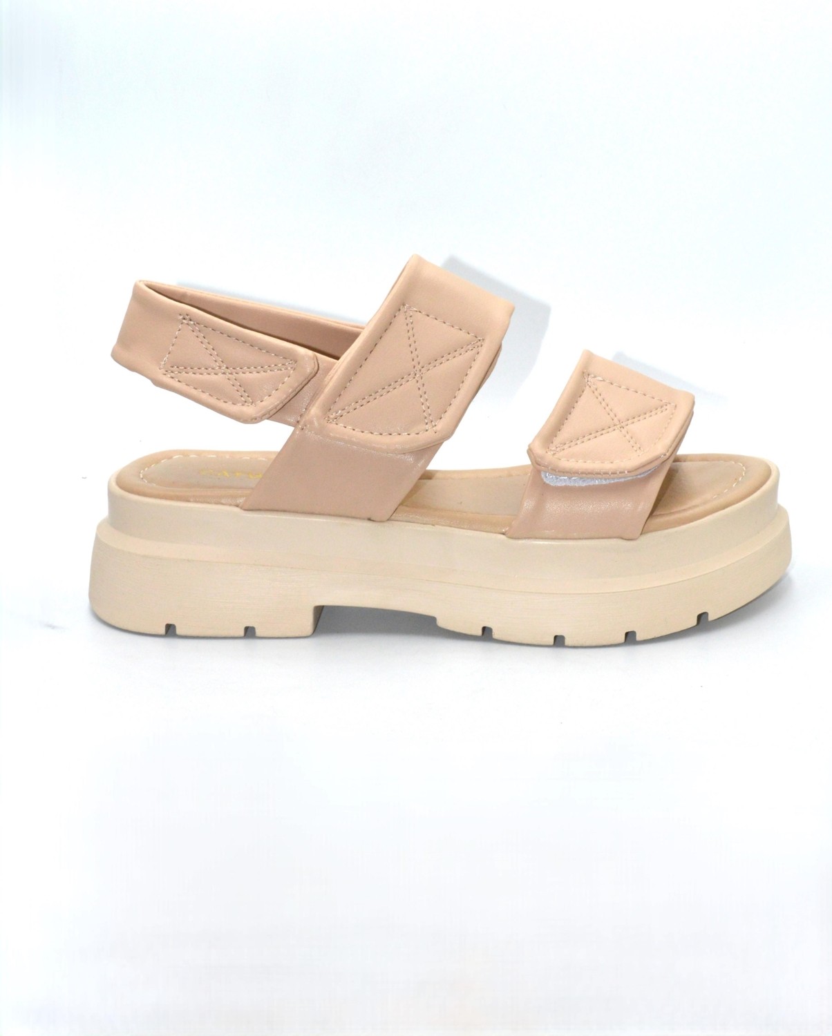 Shoemix Kadın Nut Cırt Cırtlı Kalın Tabanlı Casual Sandalet Günlük Konforlu Yazlık Ayakkabı görsel 3