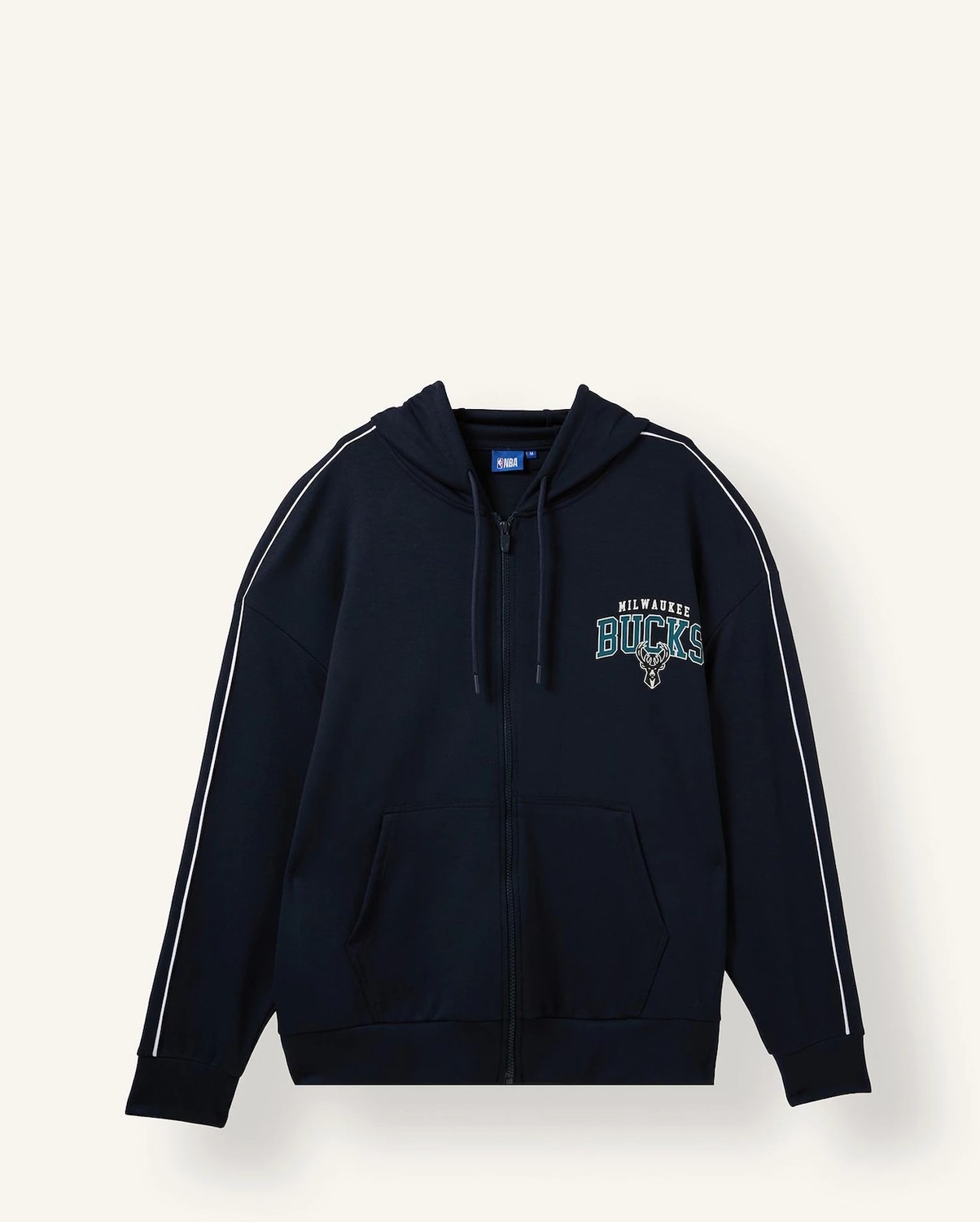 DeFacto NBA Milwaukee Bucks Oversize Kapüşonlu Cepli Fermuarlı Sweatshirt Hırka H7762AX26AU görsel 8