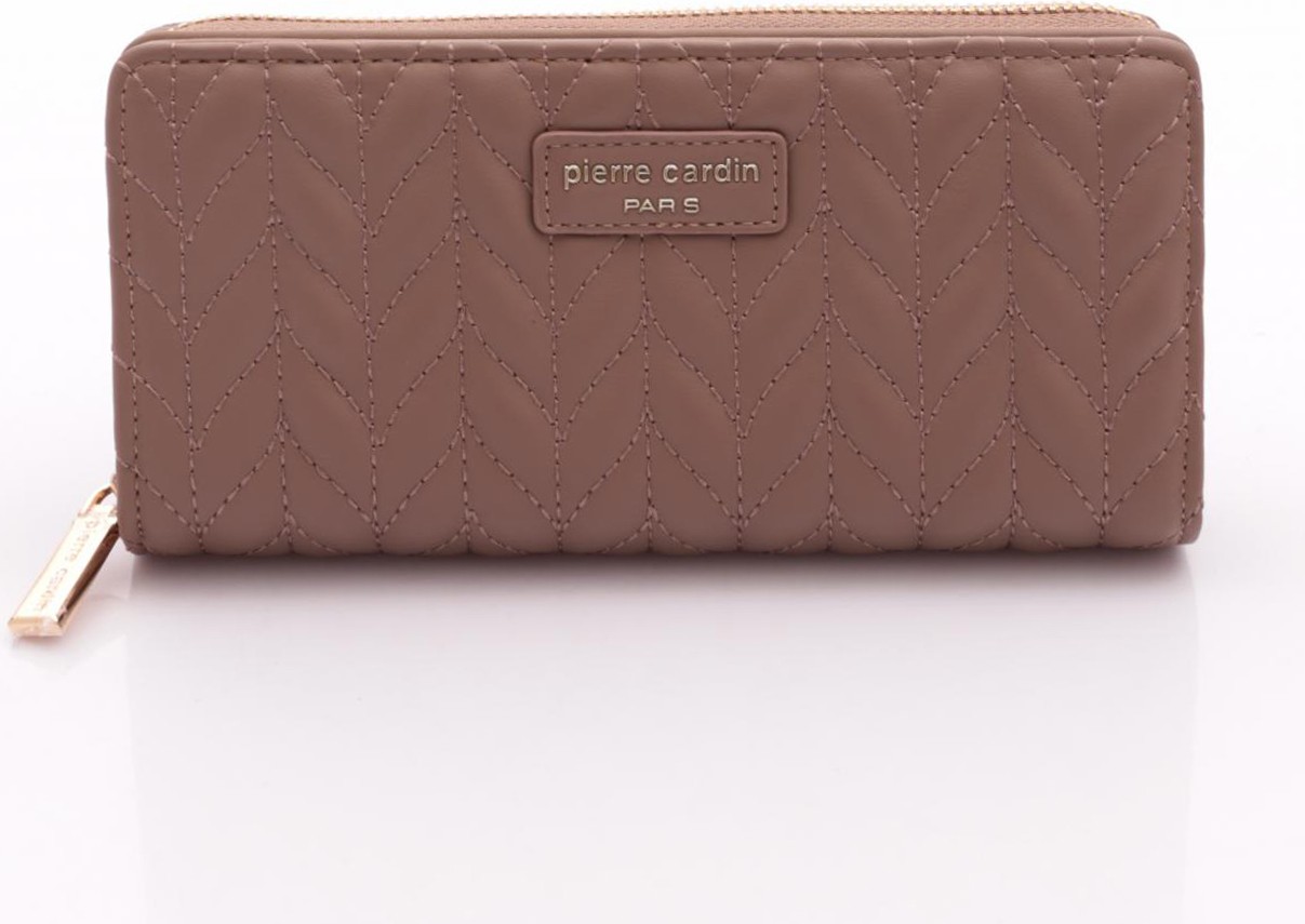 Pierre Cardin 06PC24K2707 Kadın Cüzdan Bej Renkli Şık Tasarımlı Kartlık Bölmeli Fermuarlı Model