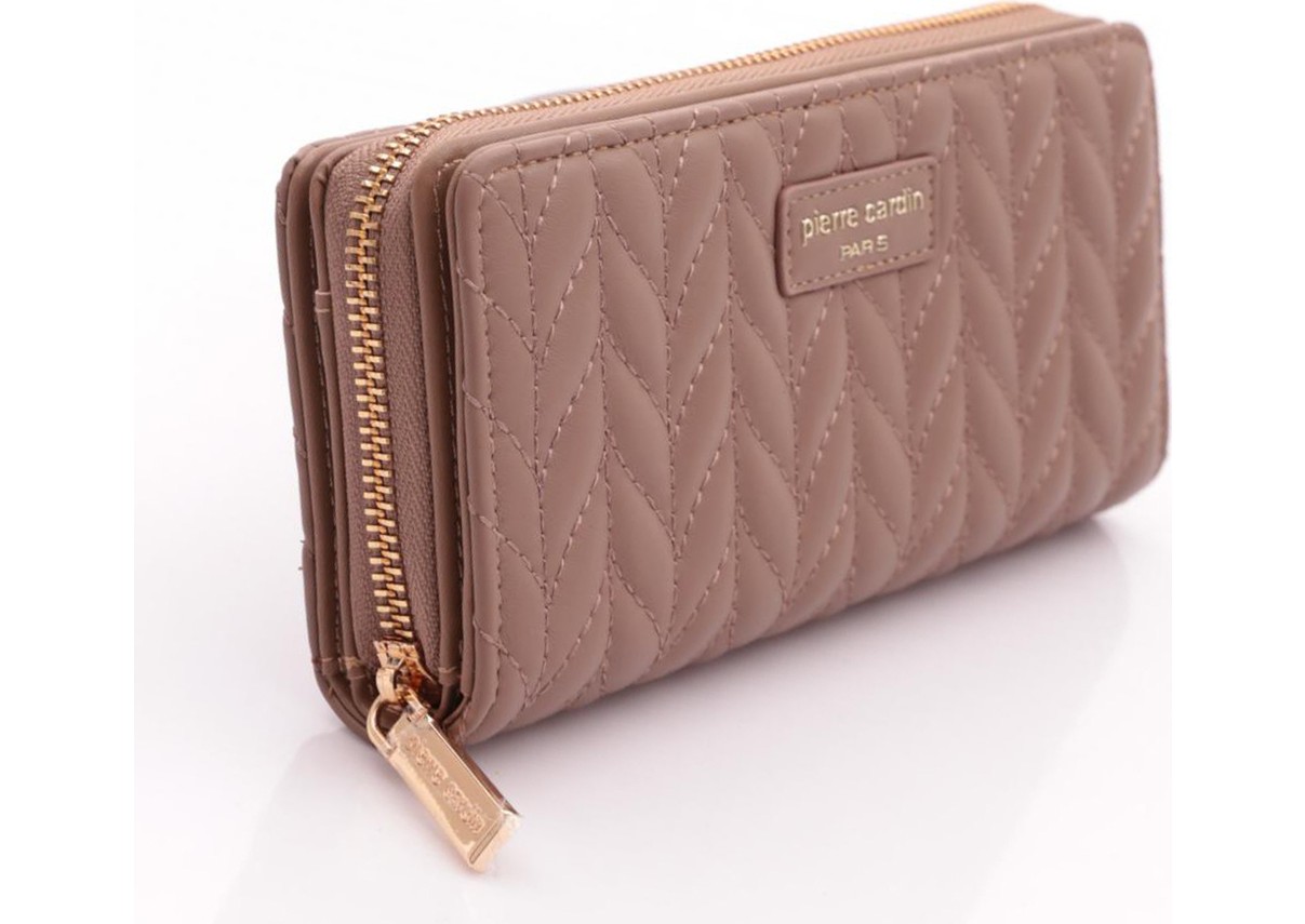 Pierre Cardin 06PC24K2707 Kadın Cüzdan Bej Renkli Şık Tasarımlı Kartlık Bölmeli Fermuarlı Model görsel 7