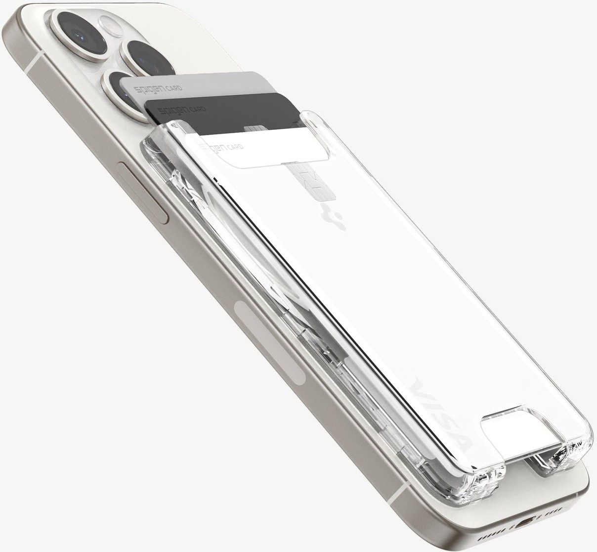 Spigen MagSafe Destekli Cüzdan Ultra Hybrid Mag Fit (3 Kartlık) Şeffaf - AFA07148 görsel 5