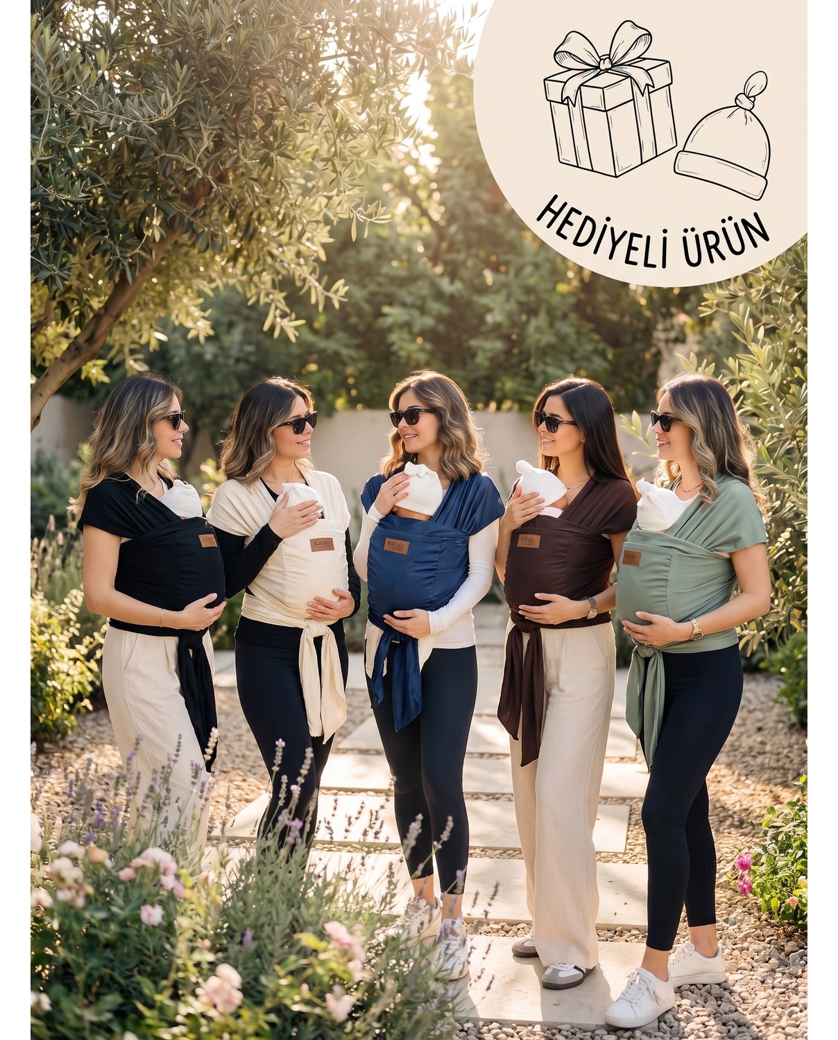 Gg Glow Kubbe Ergonomik Sling, Cepli Esnek Bebek Taşıma Şalı, Şapka Hediyeli, Ince Hafif Kumaş, Yenidoğan Uyumlu görsel 5