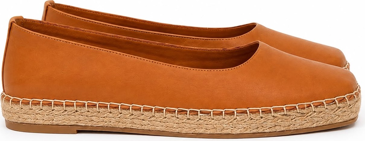 Butik Noble Shoes Hakiki Deri Düz Taban Espadril Kadın Babet