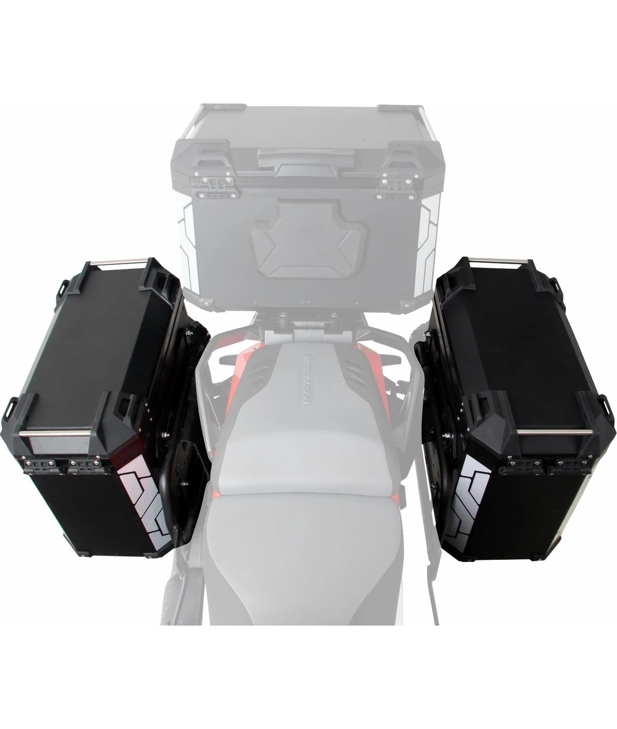 Resim Gp Kompozit Universal 40 Lt x 2 Alüminyum Motosiklet Yan Çanta Seti Siyah 